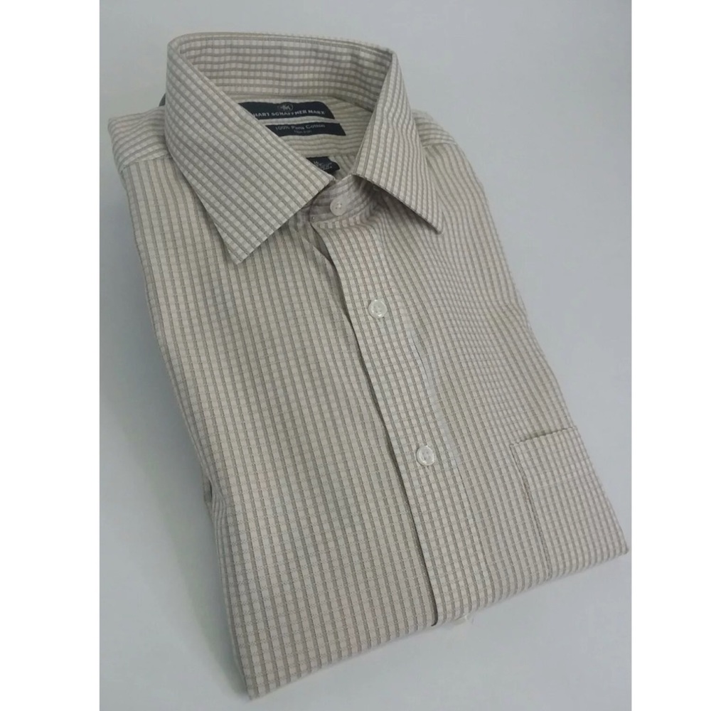 Hart Schaffner Marx Tan Casual Long Sleeve Shirt